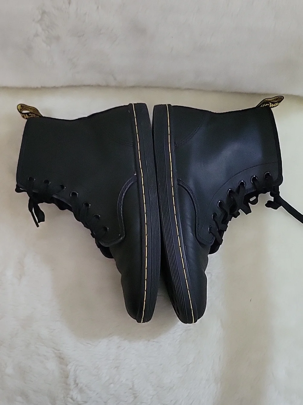 DR MARTENS Shoreditch Greasy Women's Combat Boots. Size 7 L. Black Boots. - Picture 11 of 16